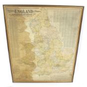 A vintage map of England and Wales.