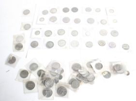 A group of silver and nickel coins. Victoria to Elizabeth II.