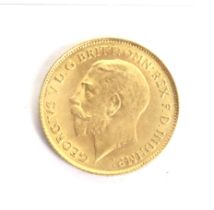 A 1913 half sovereign coin.