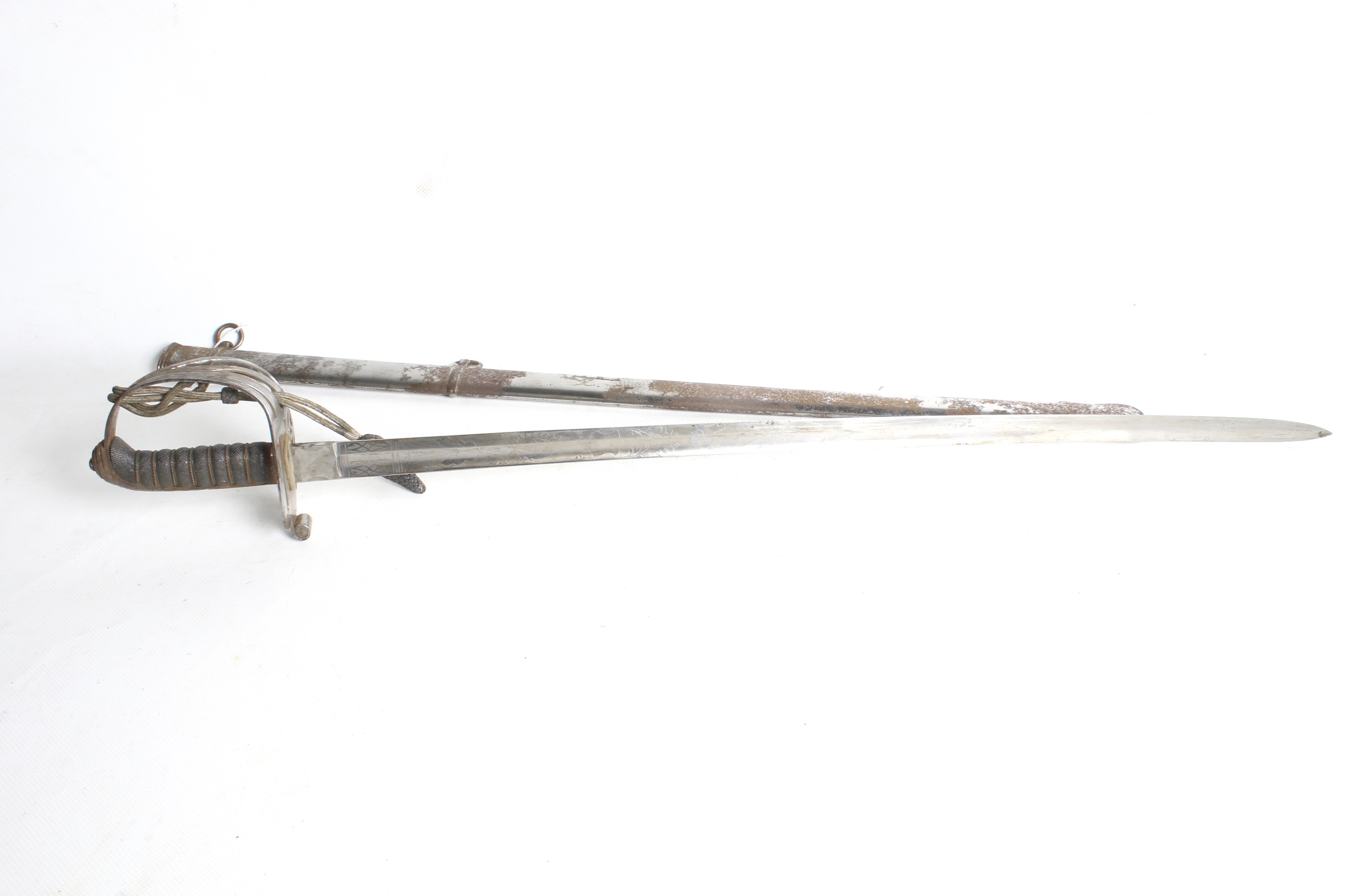 WWI Royal Artillery officer's 1821 pattern sword and metal scabbard. - Image 3 of 4