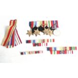 A set of five WWII medals.
