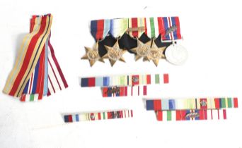 A set of five WWII medals.