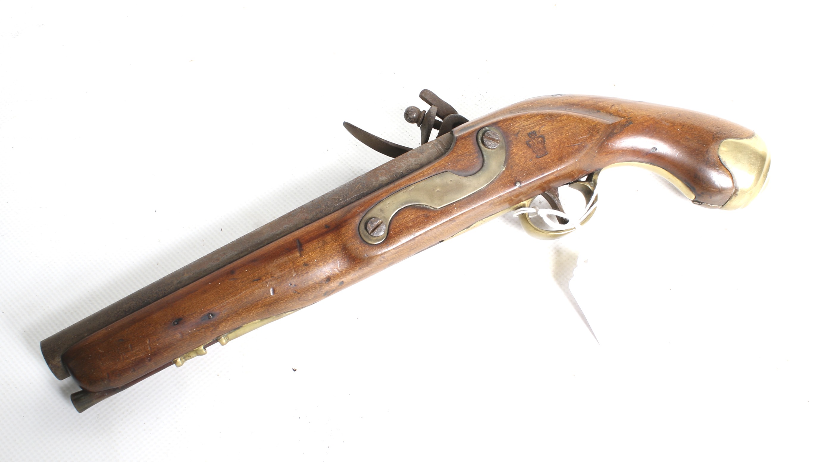 An English flintlock pistol. Circa 1740, 60 calibre, complete with loading rod. - Image 2 of 3