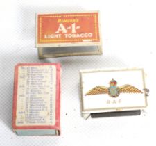 Three enamelled metal matchbox holders for the Royal Air Force and others.