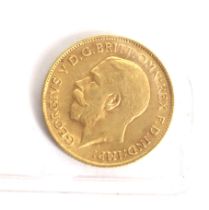 A 1912 half sovereign coin.
