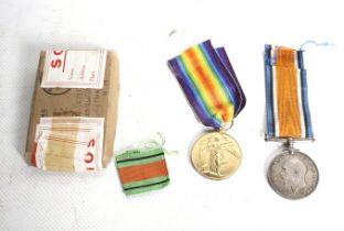 A pair of WWI medals. Comprising a British War Medal and an Allied Victory Medal