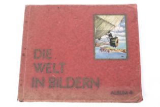 A circa 1920s German cigarette card book, 'Die Welt in Bildern'.