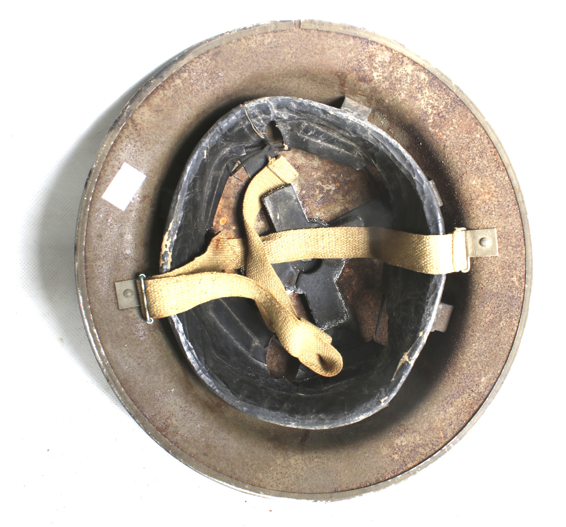 A WWII helmet, brushes and box belonging to the Cox family. - Image 2 of 2