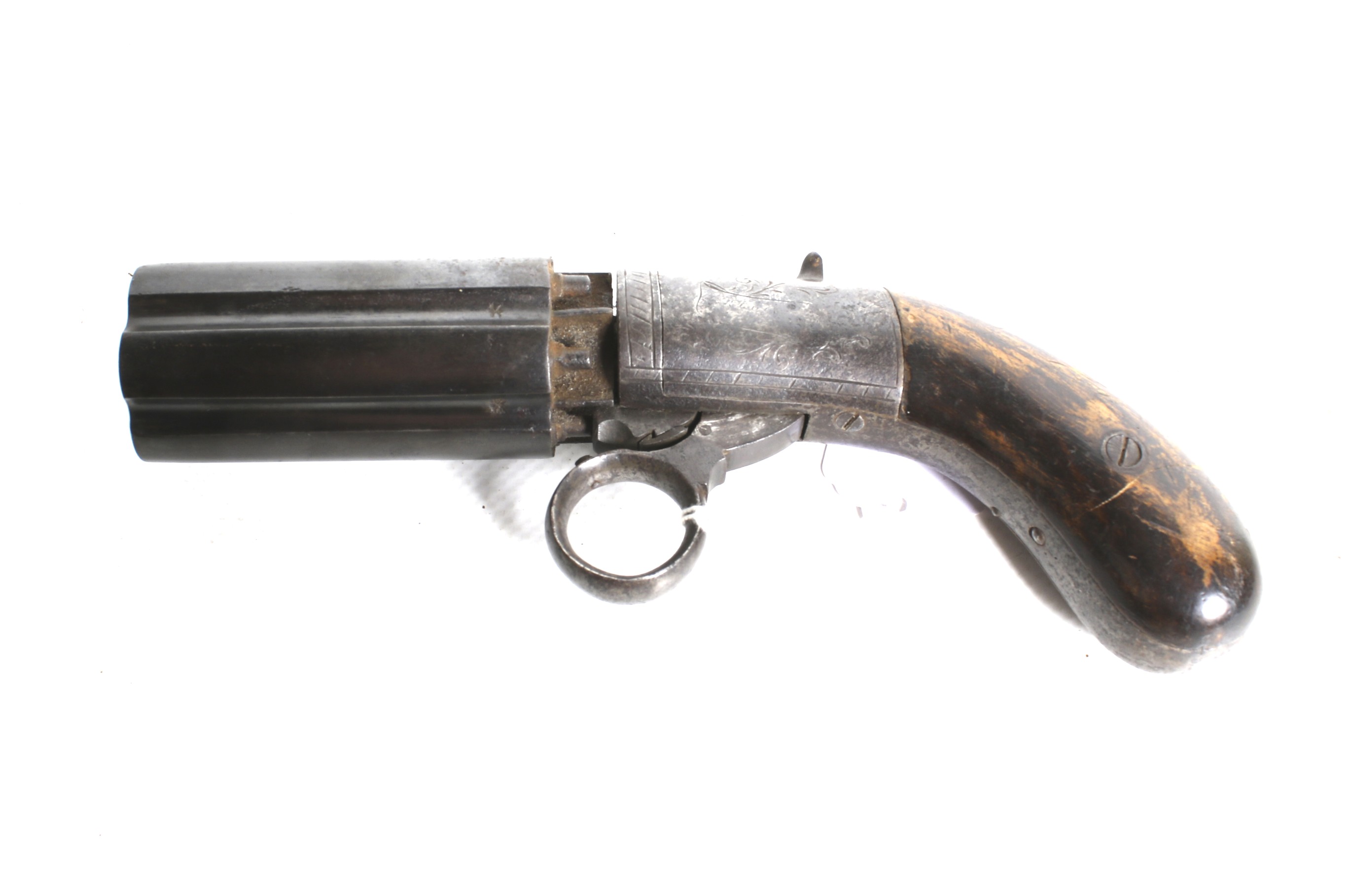 An English under hammer Pepperbox pistol. - Image 2 of 4