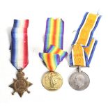 A trio of WWI medals, awarded to JB Millard, Somerset Light Infantry.