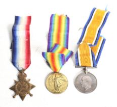 A trio of WWI medals, awarded to JB Millard, Somerset Light Infantry.