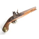 An English flintlock pistol. Circa 1740, 60 calibre, complete with loading rod.