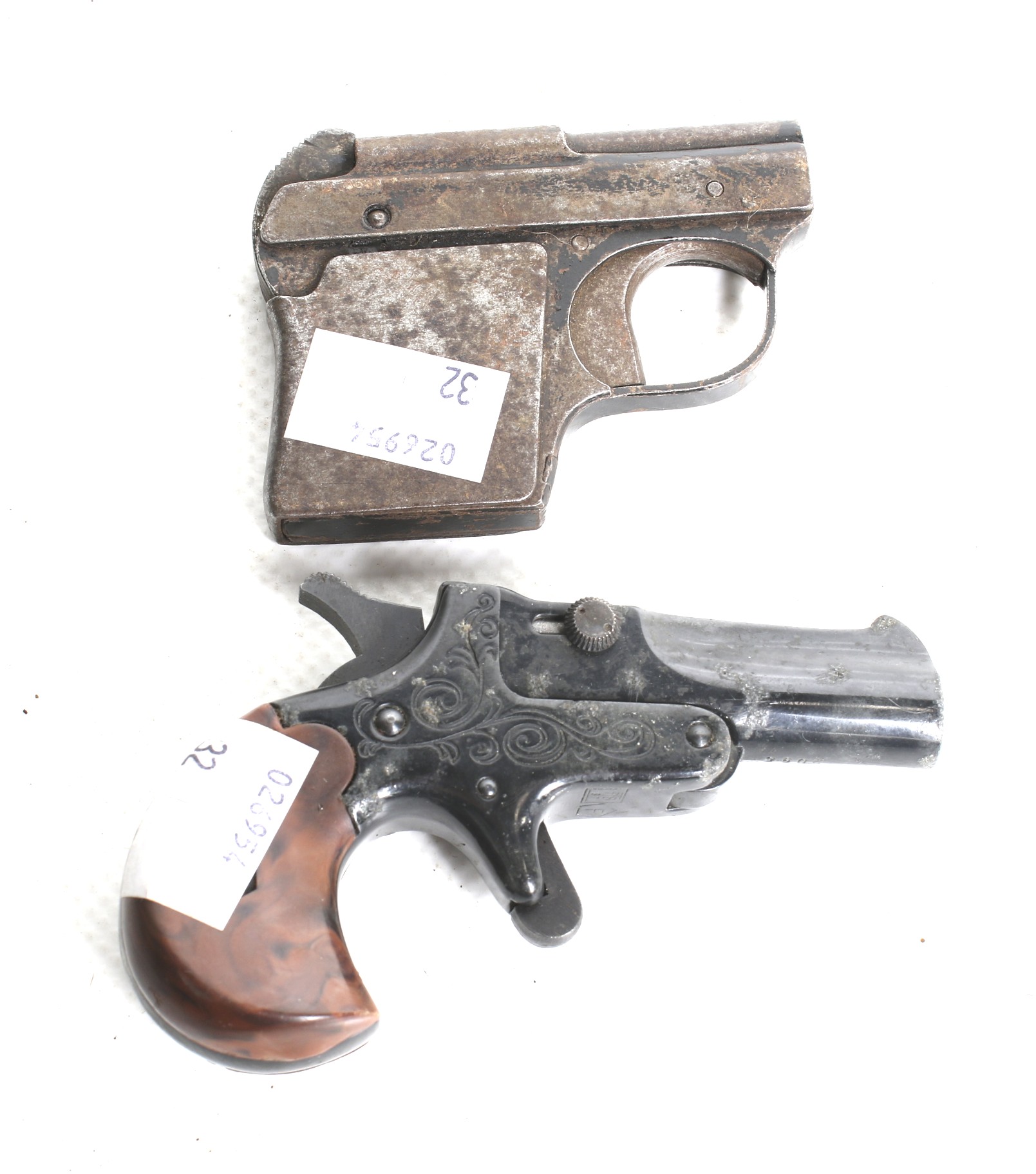 Two blank firing pistols. Comprising one Derringer and one DRGM, one 3-4mm and one 5mm calibre. - Image 2 of 7