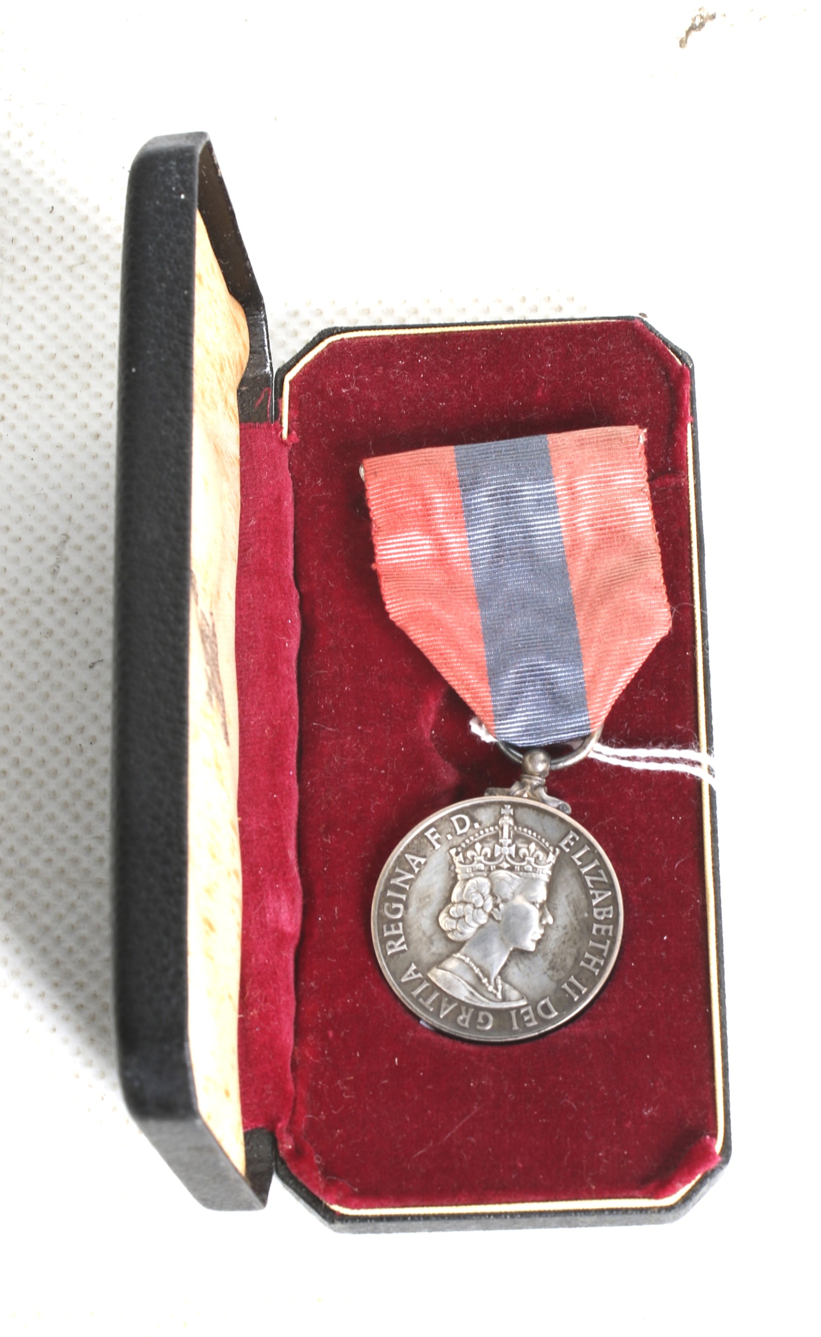 Elizabeth II Faithful Service Medal awarded to Peter Irvine, Royal Mint, in original box.