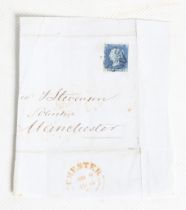 A 1840 2d blue on part cover.