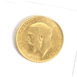 A 1912 sovereign coin.