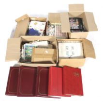 A collection of worldwide stamps in five albums plus loose.