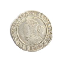 An Elizabeth I 1575 sixpence mint mark eglantine hammered coin.