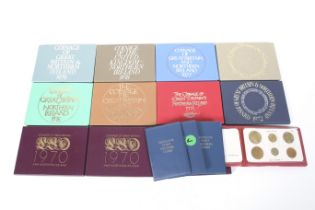 Eleven proof sets of GB coins. Including three 1970, others 1972 - 1979 and three decimal sets.
