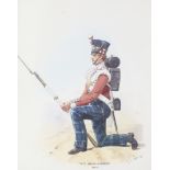 Richard Simkin (1840-1926) Military School, watercolour, '74th Highlanders 1852'.