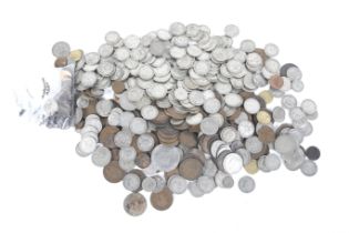 A large quantity of pre-1947 silver coins. Including other pre-decimal coins.