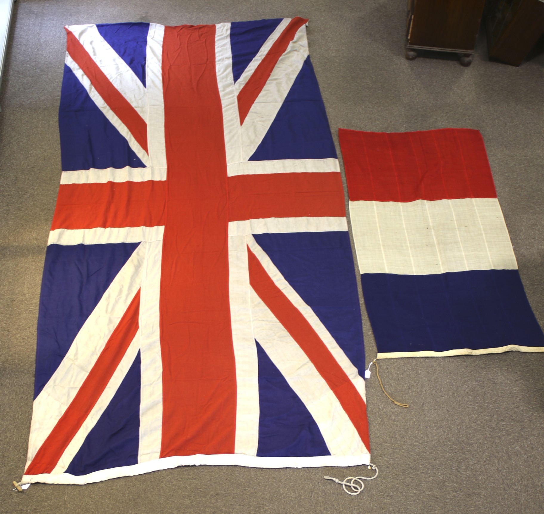 Two vintage flags.