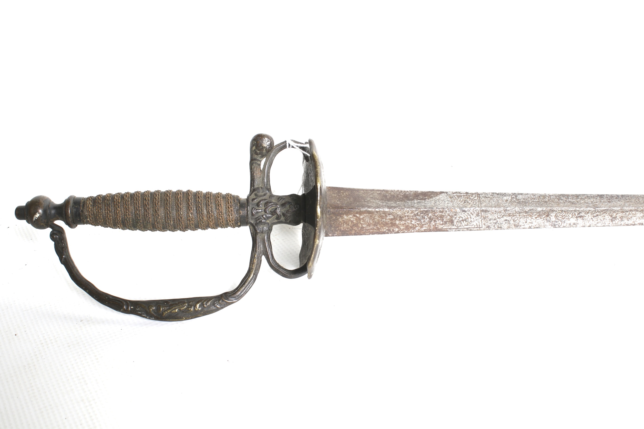 An 18th century possibly French triangular bladed sword. - Image 3 of 3
