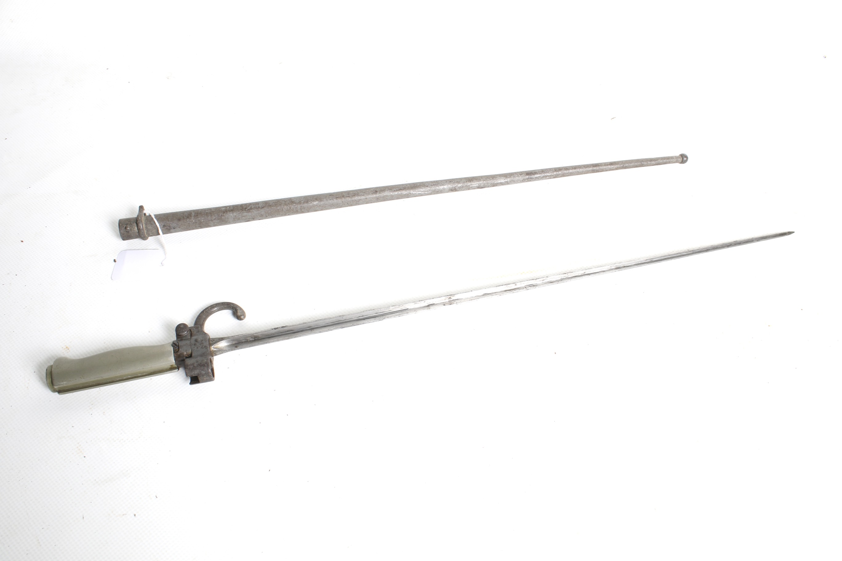 A French military 1886 epee bayonet and scabbard. - Image 2 of 2