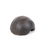 A WWII British made USAAF aircrew M4 anti-flak leather clad helmet.