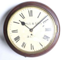 Eames & Sons, Bath school wall clock. 19th century, with an eight day fusee movement.