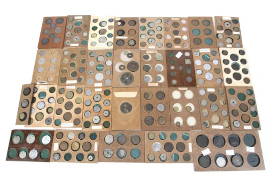 A collection of 19th and 20th century world coins. All in wooden coin trays. - Image 1 of 4