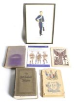 Five books and a print relating to circa 1900 military.
