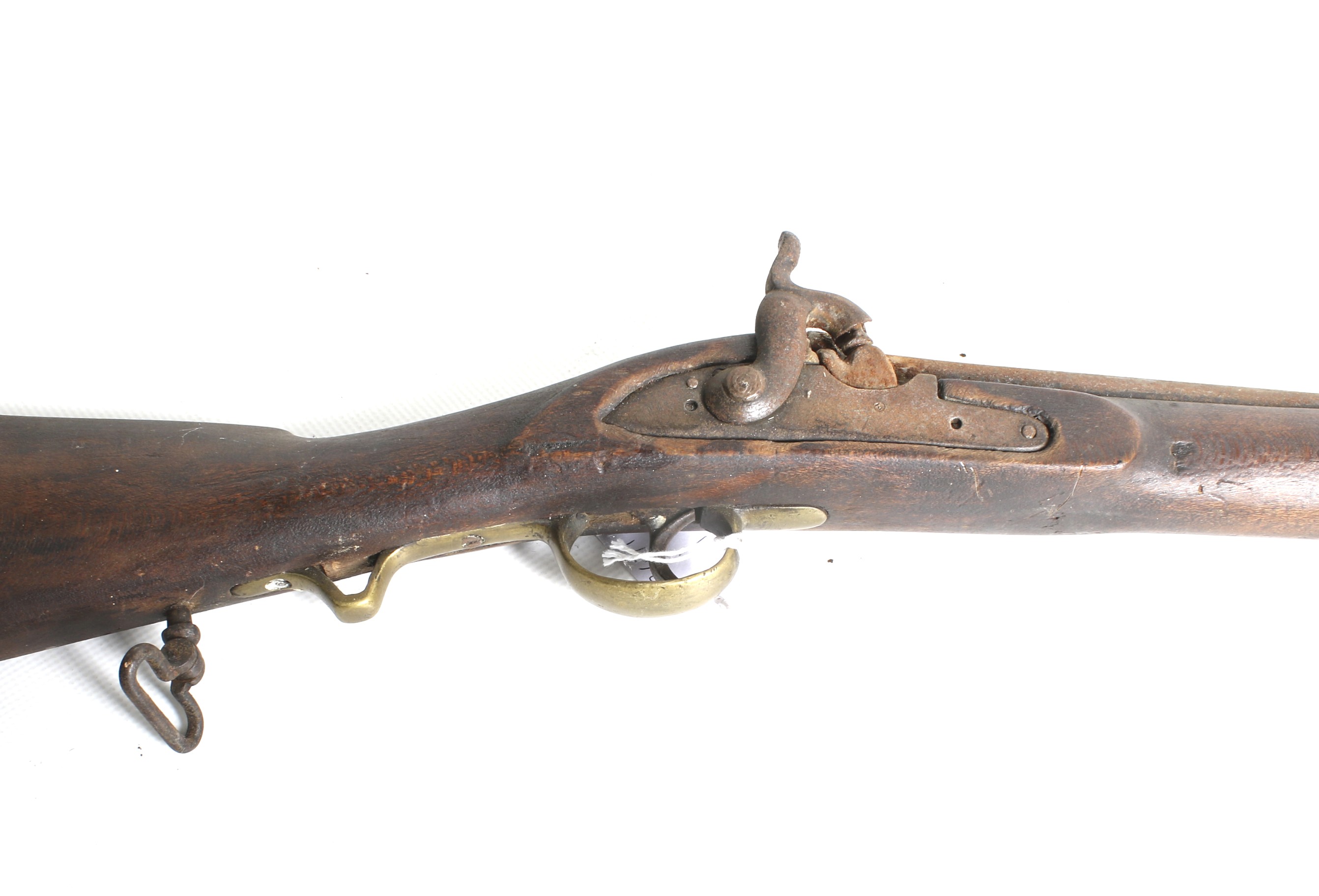 An antique percussion musket. Circa 1860, 37" barrel, with loading rod, ideal wall hanging piece. - Image 3 of 3