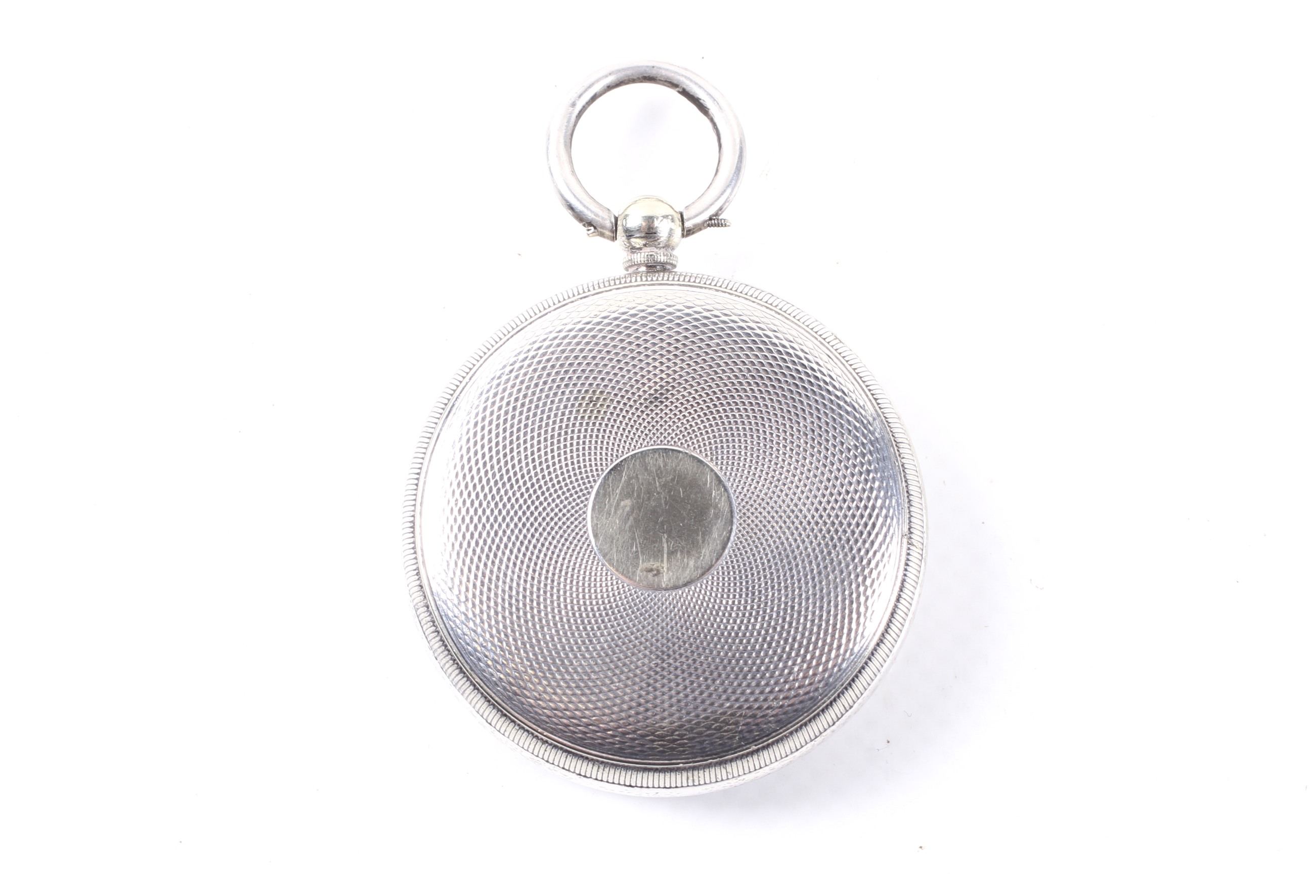 A 19th century white metal cased pocket aneroid barometer altimeter.