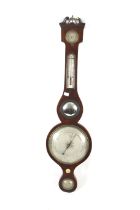 A Victorian inlaid mahogany cased wall barometer.