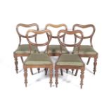 A set of five 19th century mahogany dining chairs.
