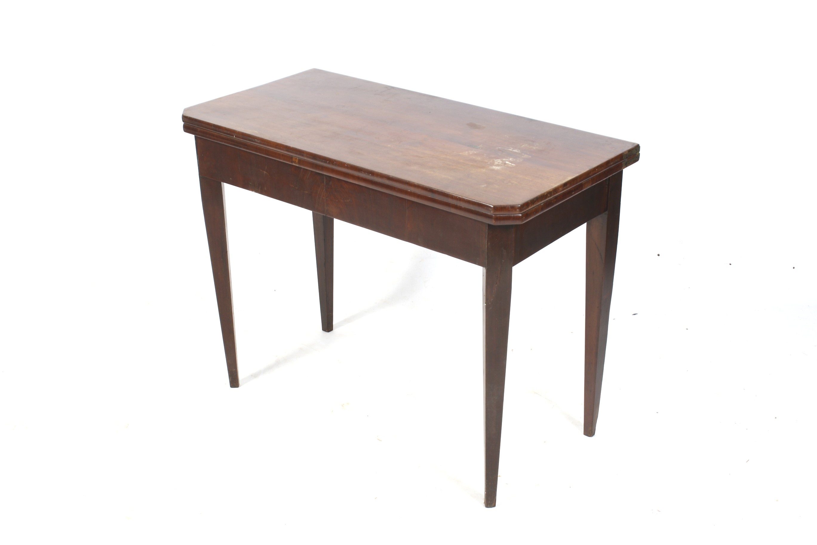 A 19th century mahogany fold-over tea table. - Image 2 of 2