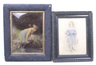 Two 19th century watercolours. Comprising after Paul Thumann 'crystoleum',