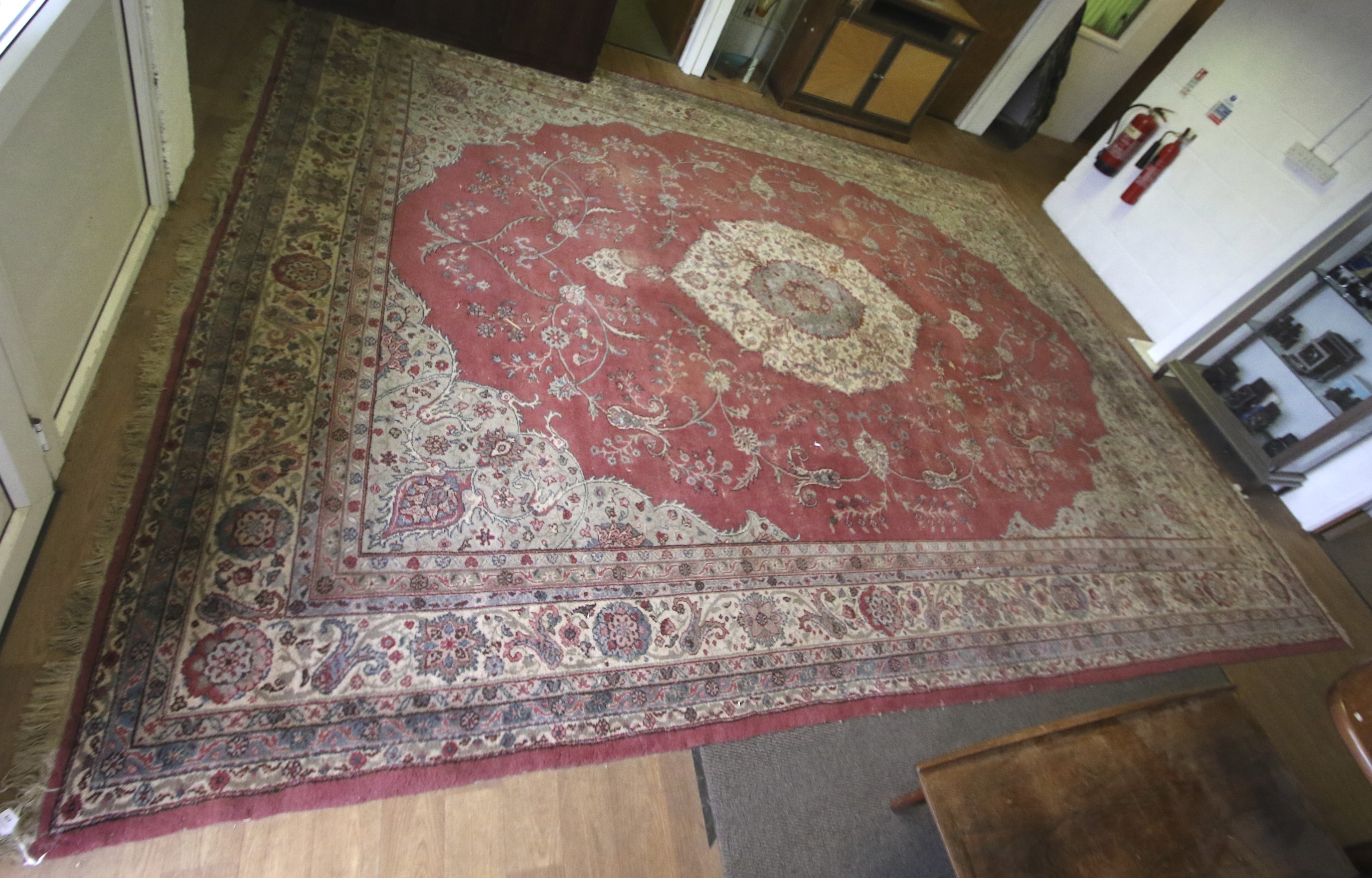 A large Persian rug.