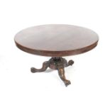 A Victorian mahogany circular tilt top Breakfast table.