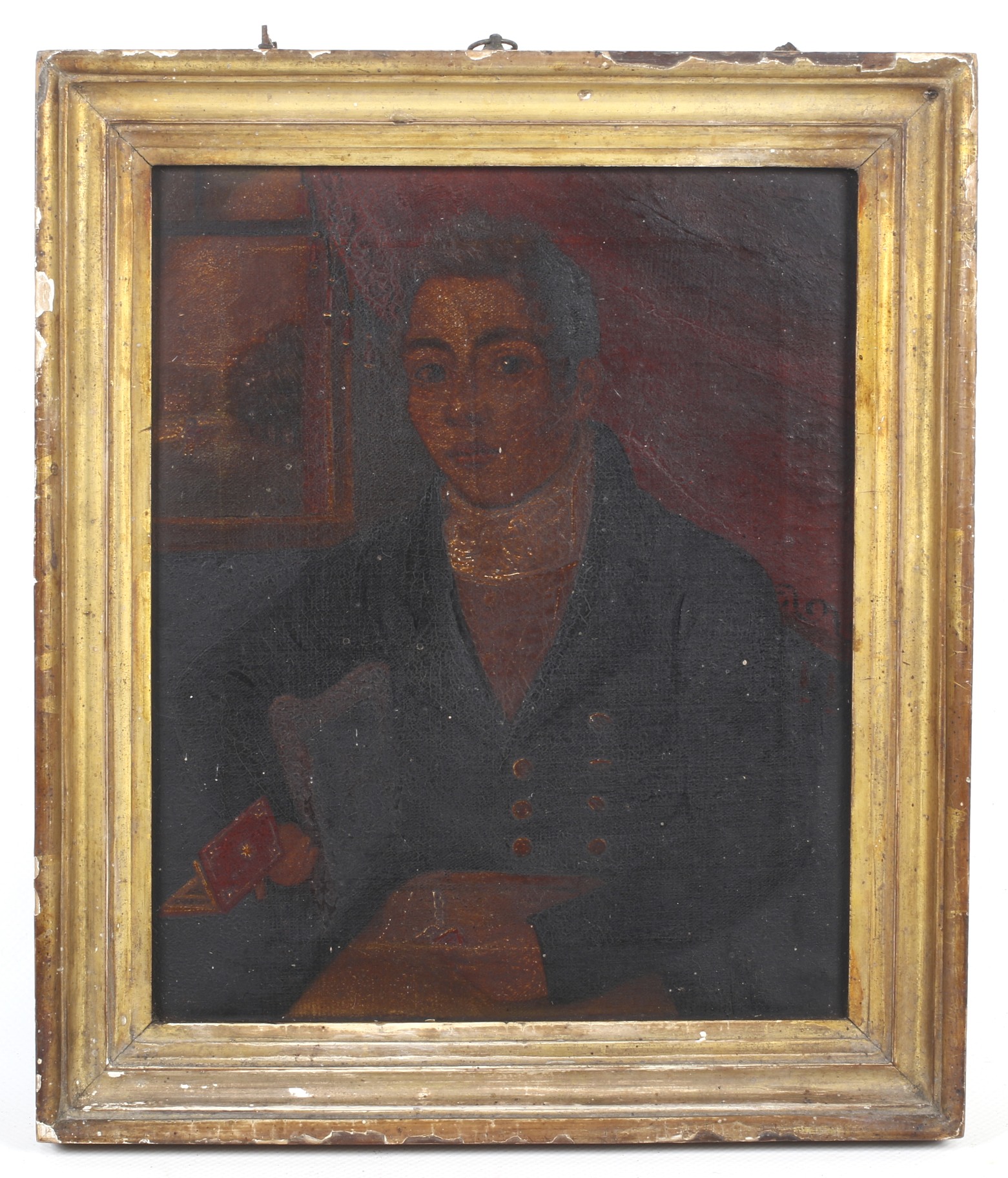 A Georgian portrait, oil on canvas. - Image 2 of 2