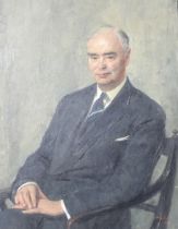 A 20th century oil on canvas portrait.
