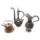 A collection of three assorted vintage metalware items.