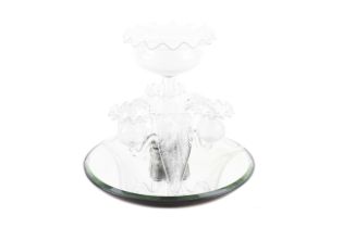 A 20th century glass epergne.