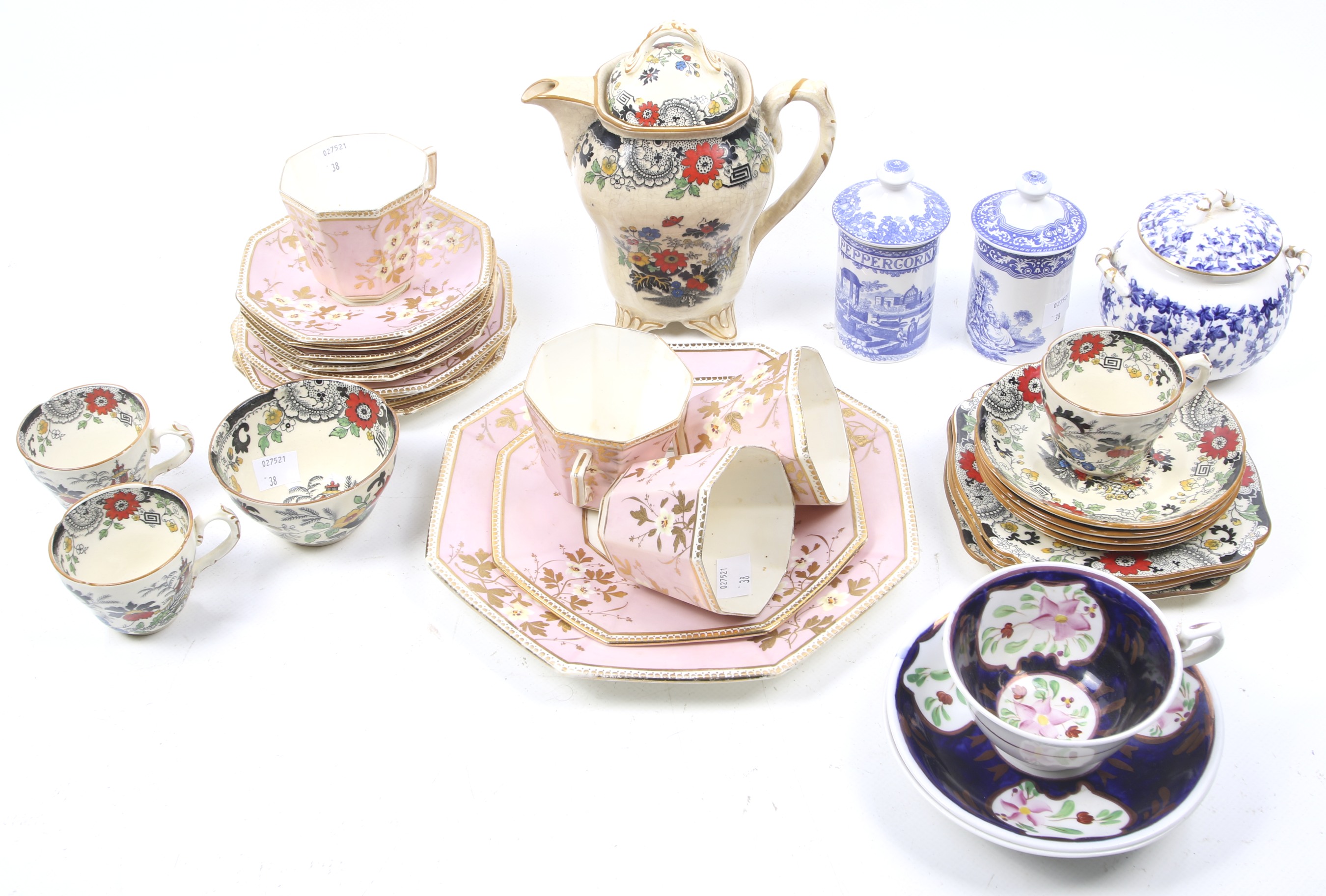 A collection of late 19th century and later tea sets.