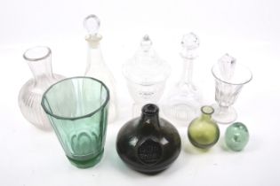 A collection of 19th century and later glassware.