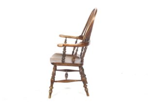 A mid-20th century Victorian style ash Windsor chair.