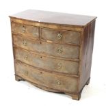 A 19th century mahogany bow fronted chest of drawers.