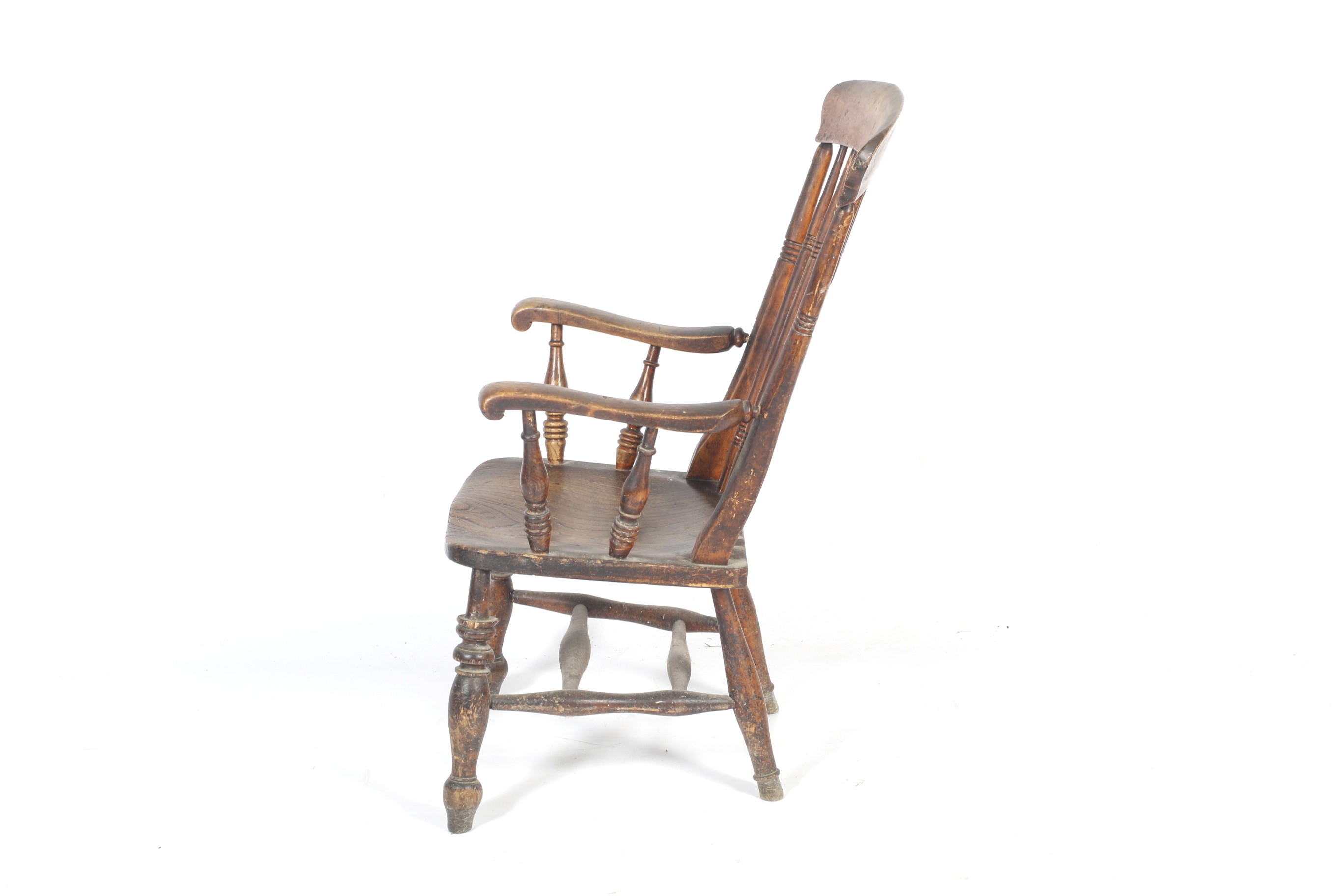 Antique stick back fireside Windsor armchair. - Image 2 of 2