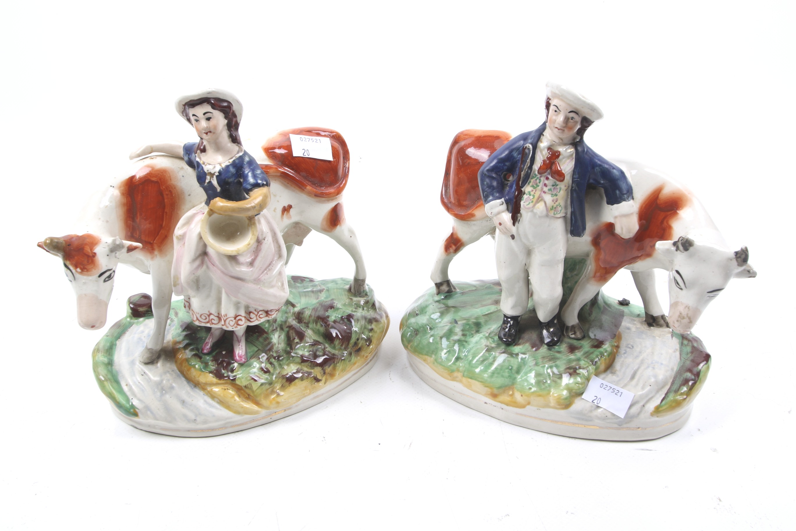 A pair of 19th century Staffordshire figures.
